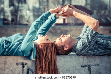 Happy Young Couple In Love