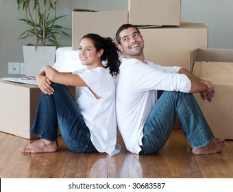 Happy Young Couple Moving House