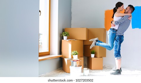 Happy Young Couple Moving New House Stock Photo (Edit Now) 566392822