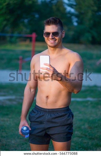 Happy Young Good Looking Guy Taking Stock Photo Edit Now