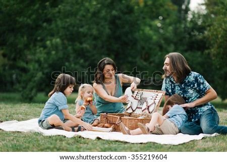 Similar – Image, Stock Photo Woman eating piece of cake in summer party