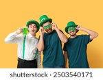 Happy young men in leprechaun