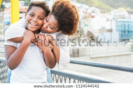 Similar – Foto Bild Bruder und Schwester von Hinten am Zaun