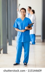 Happy Young Nurse Full Length Portrait