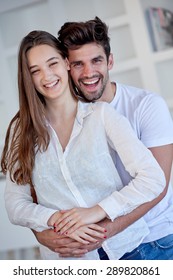 happy young romantic couple have fun relax smile at modern home outdoor terace balcony terace - Shutterstock ID 289820861