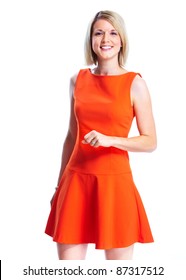 ladies orange dress