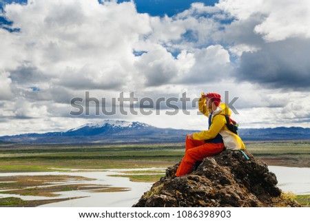 Similar – Mountains in Iceland are reflected in the water