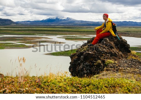 Similar – Mountains in Iceland are reflected in the water