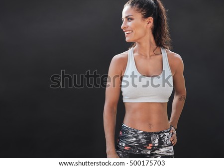 Similar – Image, Stock Photo Fit mixed race woman sitting on cube in smoke