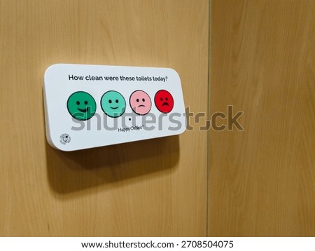 Happyornot feedback system evaluating toilet cleanliness and customer satisfaction