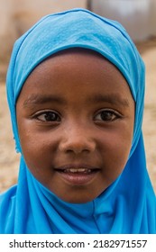 HARAR, ETHIOPIA - APRIL 8, 2019: Young girl in Harar, Ethiopia