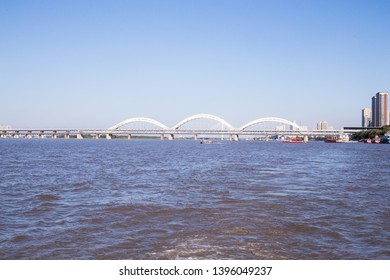 HARBIN, CHINA, OCTOBER 3, 2018: Binzhou Railway Bridge