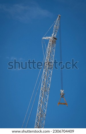 harbor cranes and blue sky background 