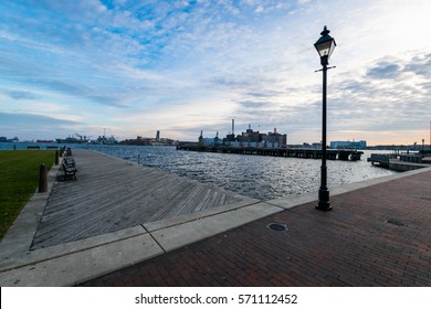 Harbor in downtown historic Harbor East/ Fells Point, Baltimore Maryland