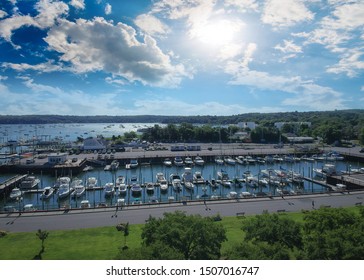 Harbor full of boats. Bright sun. Long Island NY - Shutterstock ID 1507016747