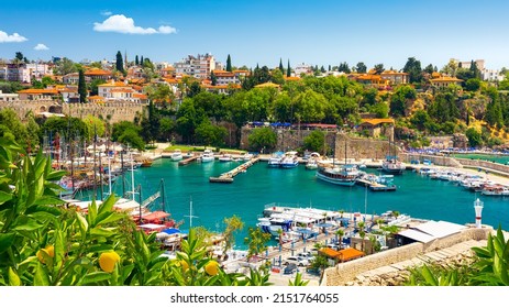 Harbor in the old city of Antalya Kaleici Old Town. Antalya, Turkey - Shutterstock ID 2151764055