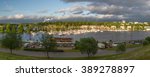 Harbor panorama view in Lappeenranta,FInland. Photo taken from hill over the harbor