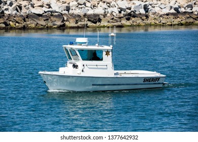 Harbor Patrol Moves Through The Bay Watching For Crime