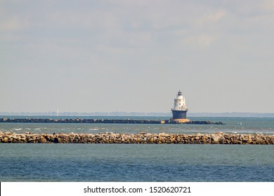 Harbor Of Refuge Lighthouse Off The Coast Of Lewes, Delaware In Lewes.