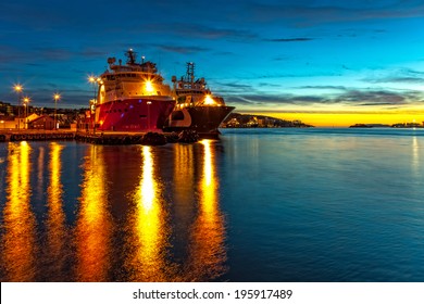 Harbor Of Stavanger In The Evening, Norway.