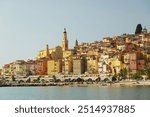 The harbour of Menton, the French Riviera                              