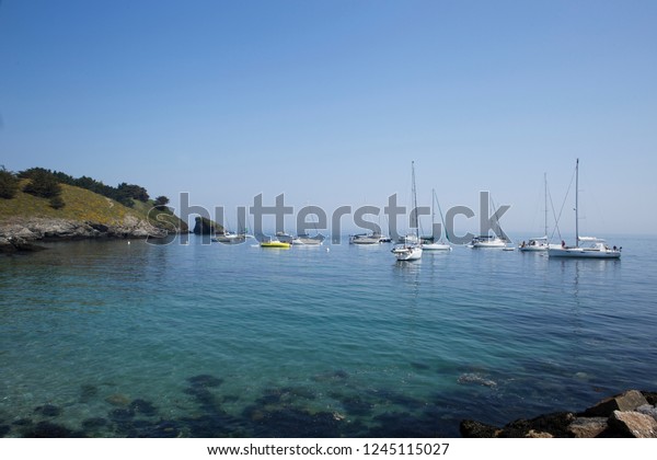 Harbour Sauzon French Isle Bretagne Atlantic Stock Photo Edit Now