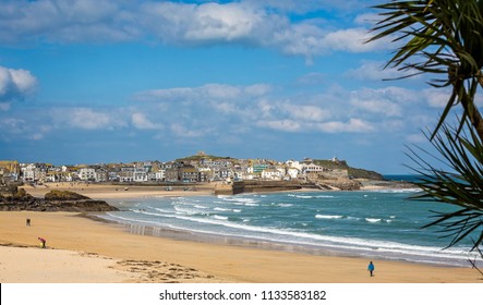 Harbour At St Ives With Waves Crashing Against The Harbour Wall Taken In St Ives, Cornwall, UK On 28 February 2016