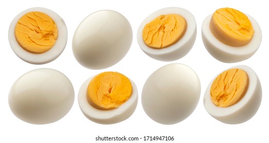 Hard boiled chicken eggs isolated on white background with clipping path - Powered by Shutterstock