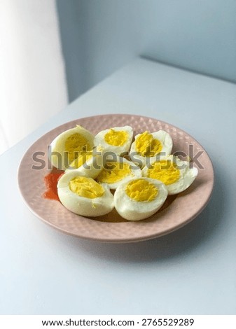 Hard boiled eggs for breakfast.
