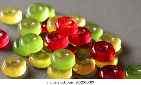 Hard candies isolated on grey background. - Powered by Shutterstock