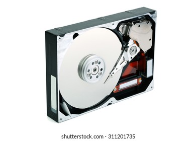 Hard disc drive isolated on white