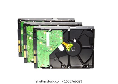 Hard disk computer on white background