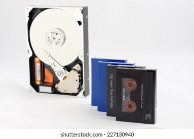 Hard disk and data backup tapes