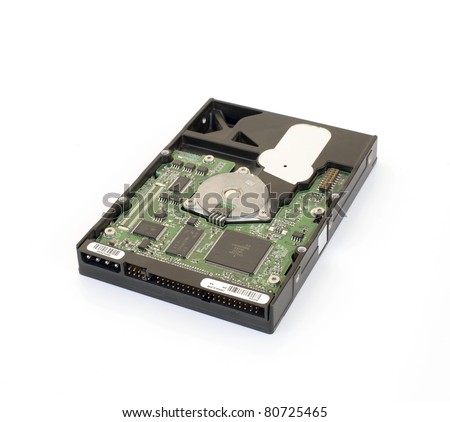 Hard disk drive. HDD. Isolated on white background