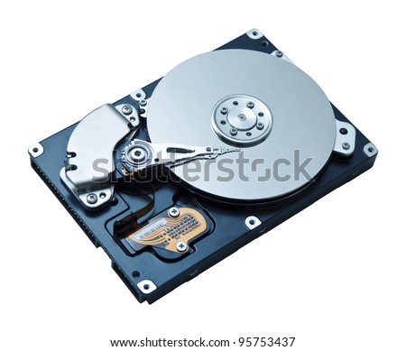 Hard disk drive HDD isolated on white background