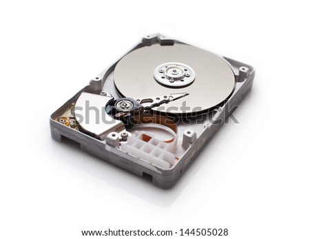 Hard disk drive isolated on white background
