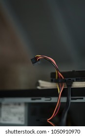 Hard disk power cable. Small depth of field.