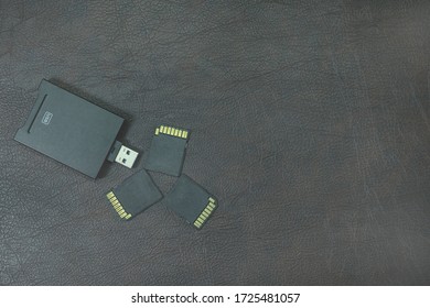 Hard disks and memory. Cable release On the background of technology