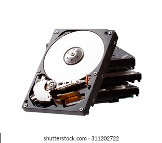 Hard Drive Isolated On White Background. Data Recovery Concept.