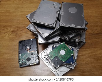 Hard drives stack - many different hard disks