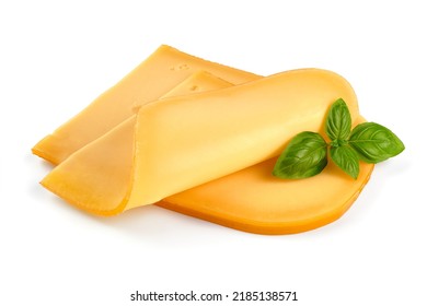 Hard Dutch Gouda Cheese, Isolated On White Background