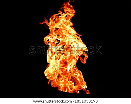 hard fire in black background 