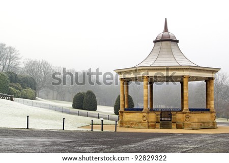 Hard frost, Garden Pavilion, Cartwright Hall, Lister Park, Bradford