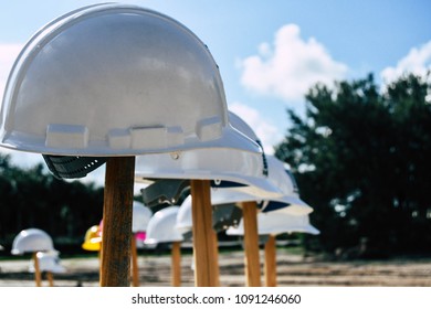 Hard Hats And Shovels Ground Breaking Corporate Company Building Franchise New