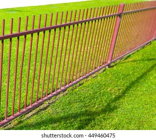 Hard Landscaping - Metal Fencing Close / Pool Fencing (Abstract View, Perspective)