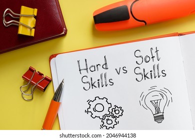 Hard Skills vs Soft Skills are shown on a business photo using the text - Shutterstock ID 2046944138
