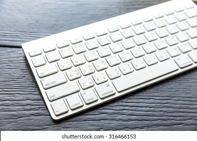 HARD, THAILAND - SEP 11, 2015 Close Up Of The Typical Mac Keyboard Of An Apple Wireless Computer