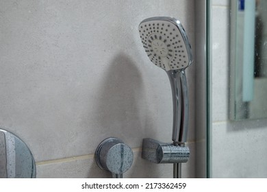 Hard Water Stone On The Bathroom Rain Shower