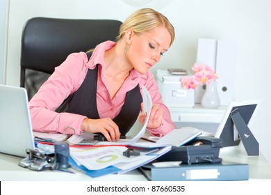 Hard Working On Documents Business Woman