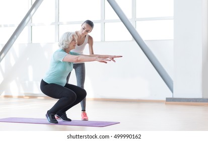 Hard Working Persistent Woman Squatting